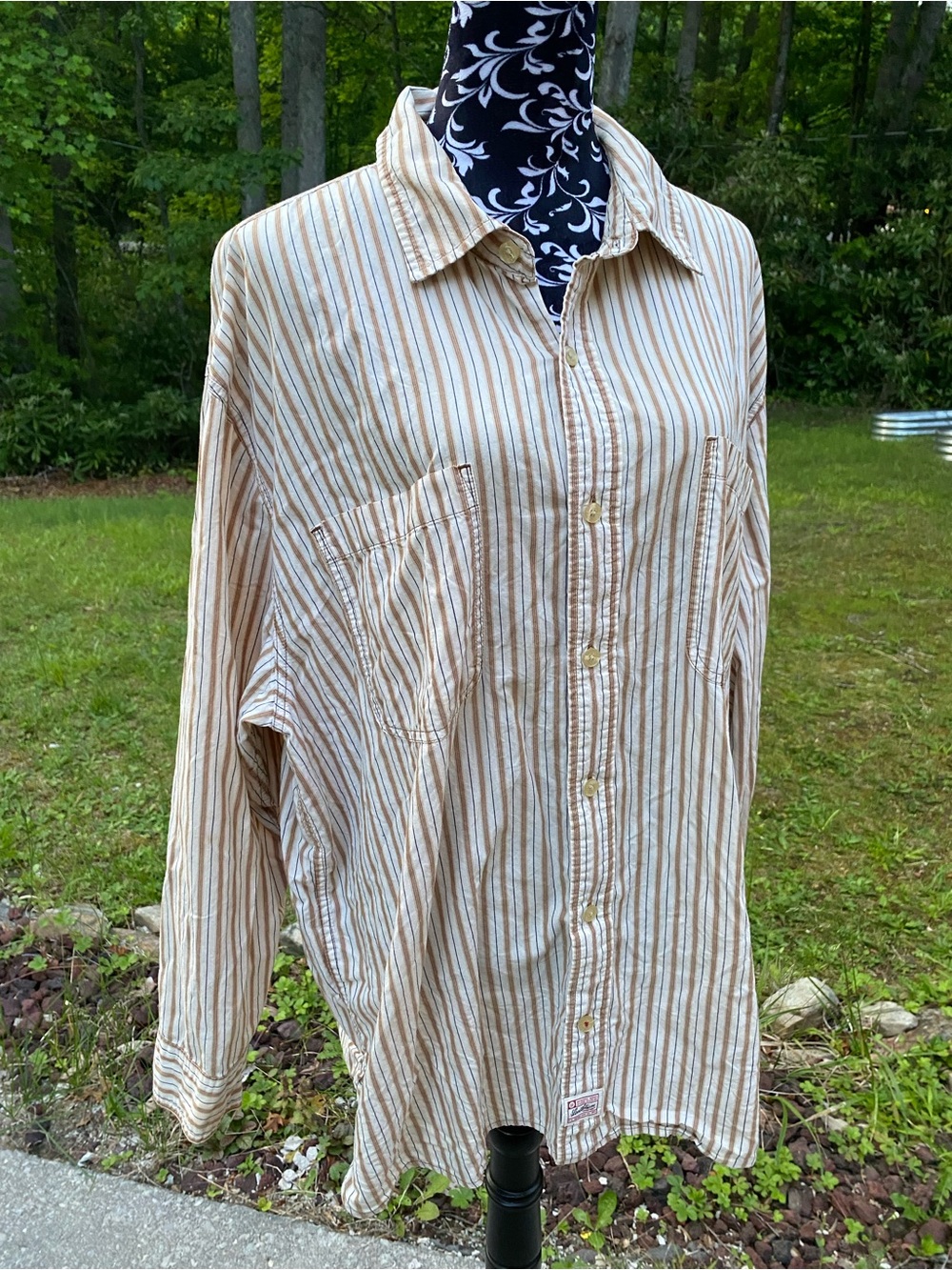 Levi Strauss Signature women's button up striped cotton shirt size 2XL